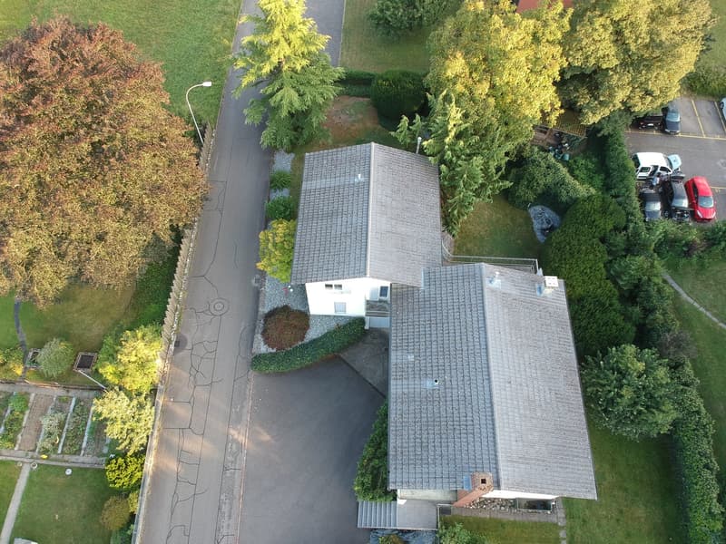 Rechts und oben der gemütliche und sichtgeschützte Garten