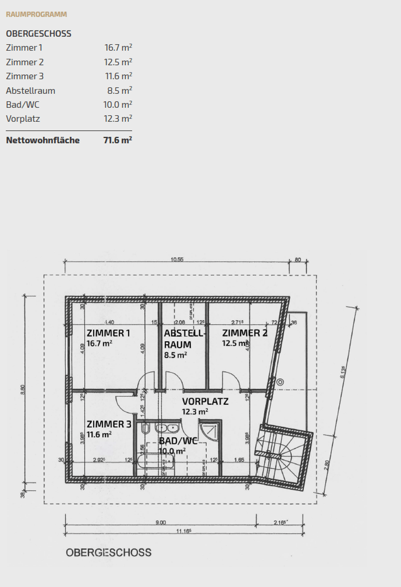 Plan Obergeschoss