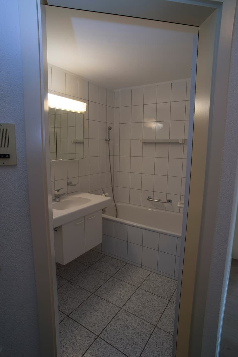 Badezimmer mit WC und Badewanne