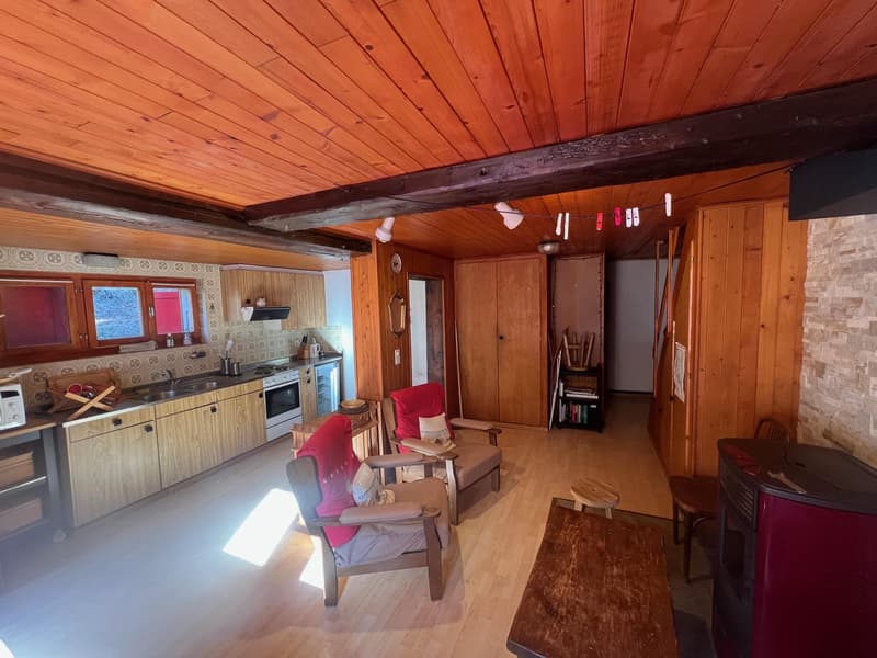 Occasion à saisir a vendre à la Tzoumaz chalet mitoyen de 4 pièces dans quartier calme (3)