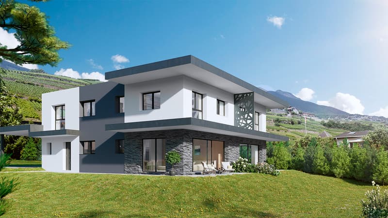 SPLENDIDE VILLA CONTEMPORAINE 5.5 PCES A PLAN-CONTHEY (2)