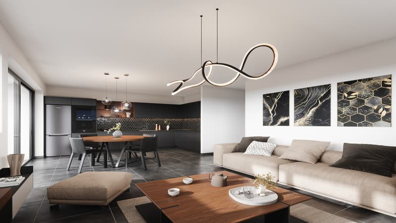 A VENDRE APPARTEMENT AVEC PELOUSE PRIVATIVE 3.5 PCES A GRONE (2)
