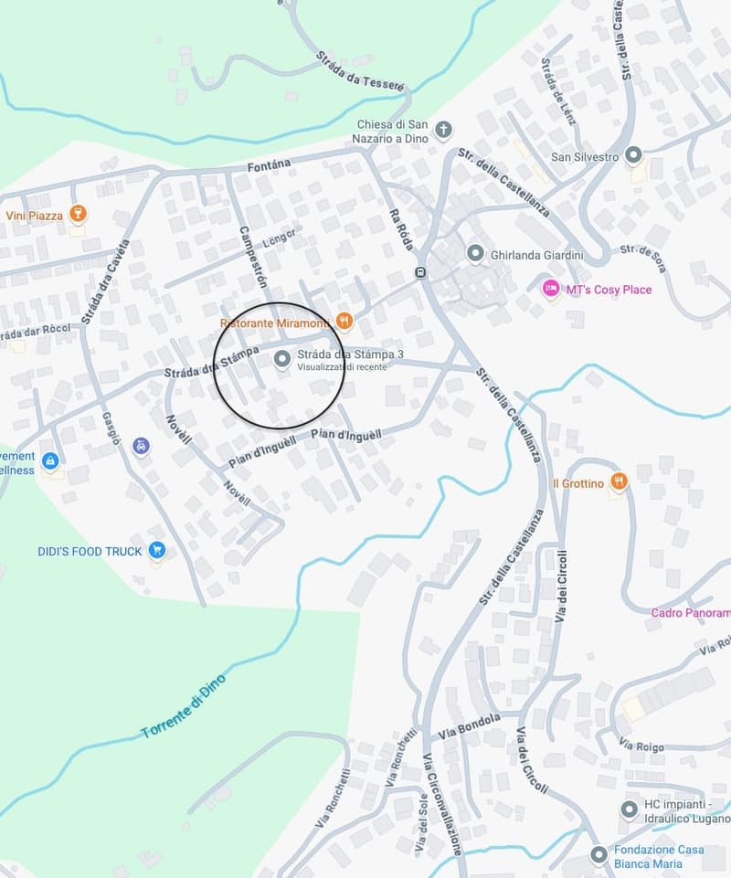 Location showing streets, buildings, and landmarks.