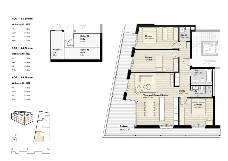 4.5-Zimmer-Geschosswohnungen