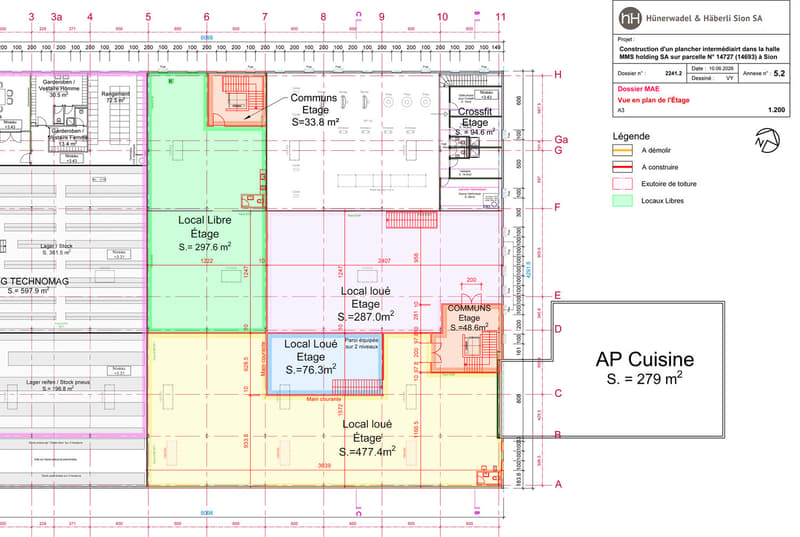 Sion, à louer 2 locaux de stockage au rez et au 1er de 297 m2 chacun, bâtiment industriel rénové (8)