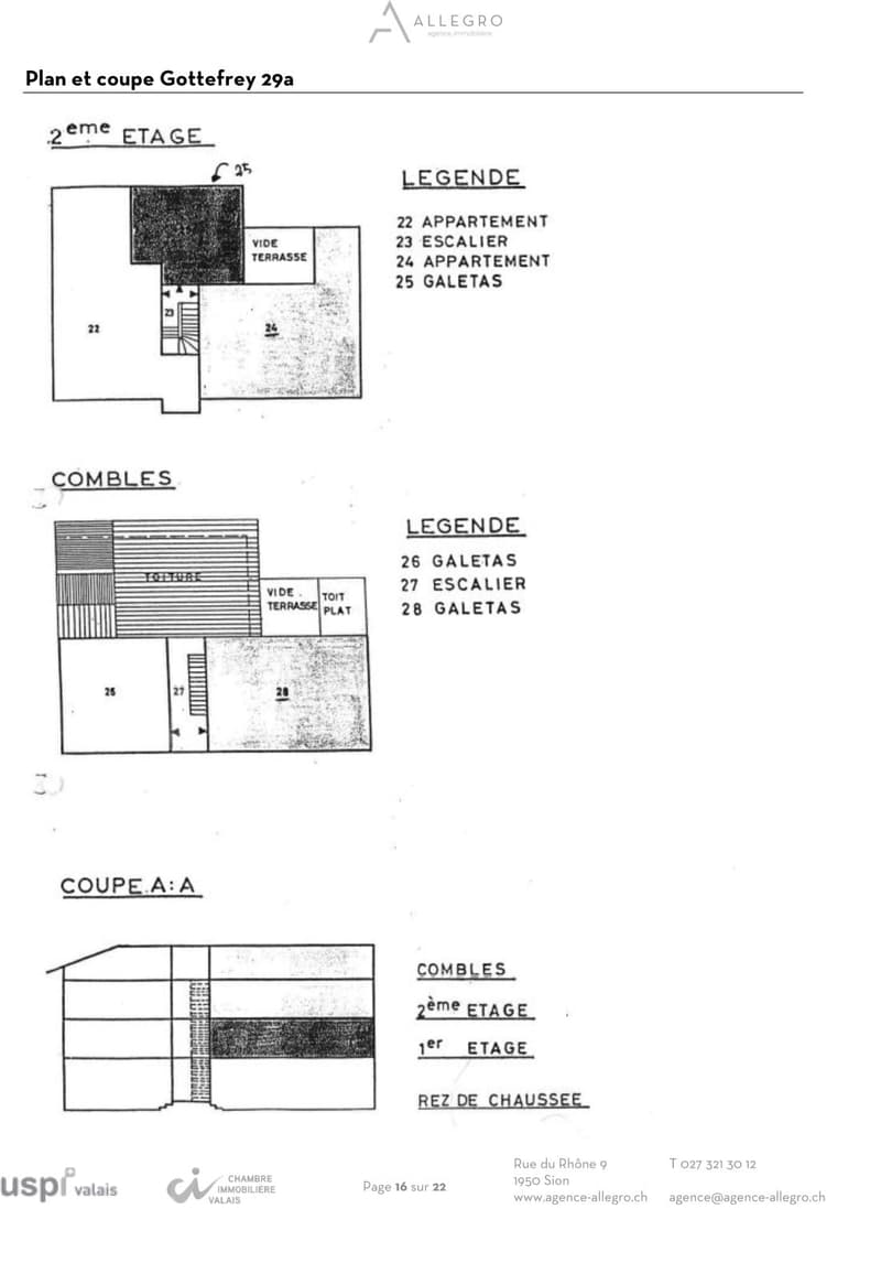 Saxon, lot de 2 immeubles de rendement, 11 appartements, 1 restaurant, 1 commerce, 9 pl. de parc (14)