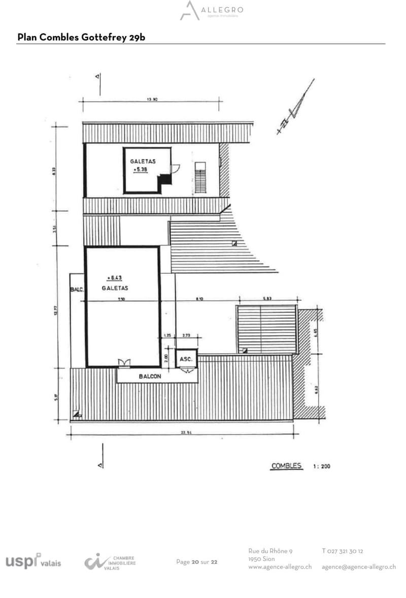 Saxon, lot de 2 immeubles de rendement, 11 appartements, 1 restaurant, 1 commerce, 9 pl. de parc (18)