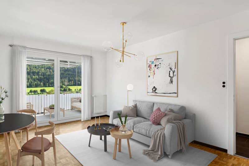 Magnifique appartement rénové de 3 pièces avec terrasse et ascenseur (3)