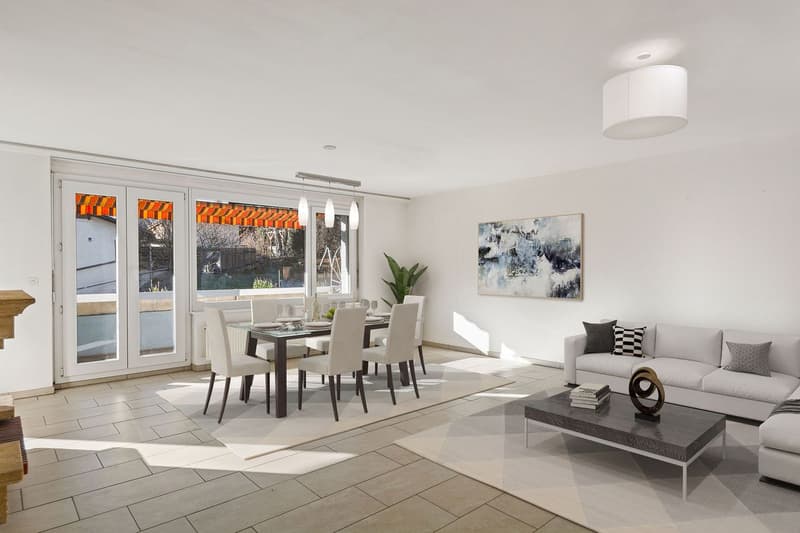 Charmant et spacieux appartement PPE de 4.5 pièces avec balcon, jardin commun et 3 places de parc (2)