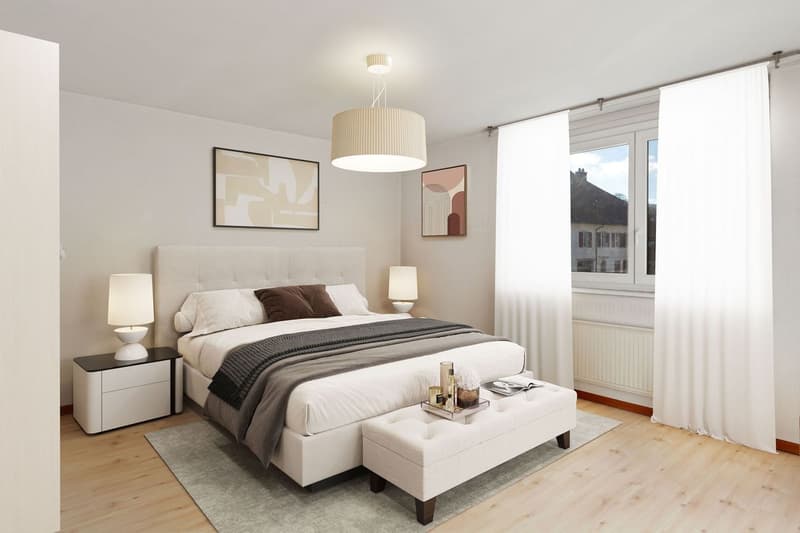 Charmant et spacieux appartement PPE de 4.5 pièces avec balcon, jardin commun et 3 places de parc (4)