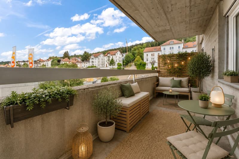 Appartement lumineux de 4.5 pièces au coeur de Tramelan, avec deux balcons et une vue dégagée (4)