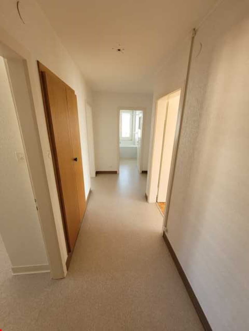 Empty hallway, neutral colors, clean and tidy