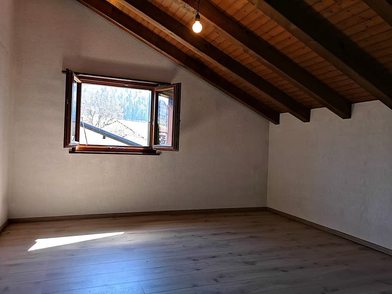Grande maison 5.5pces, env. 120m2, terrain 802m2, avec garage, places de parc, terrasse, bûcher (33)