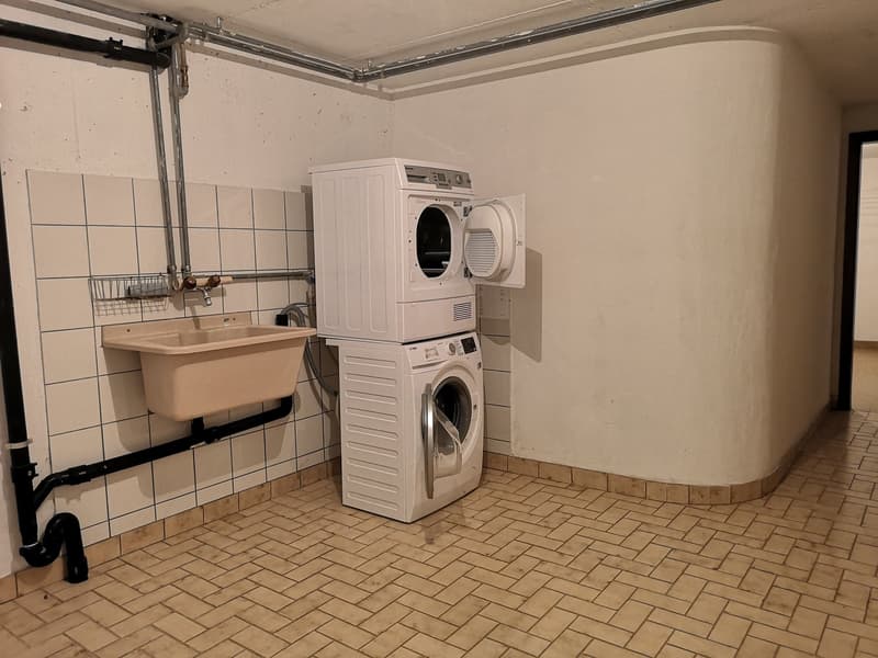 Grande maison 5.5pces, env. 120m2, terrain 802m2, avec garage, places de parc, terrasse, bûcher (39)