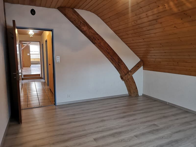 Baisse de prix : grand duplex au centre du village avec garage et atelier, libre de suite (23)
