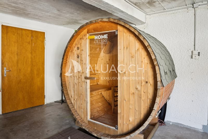 Ergänzt durch eine Sauna, die zu genussvollen Momenten der Entspannung einlädt