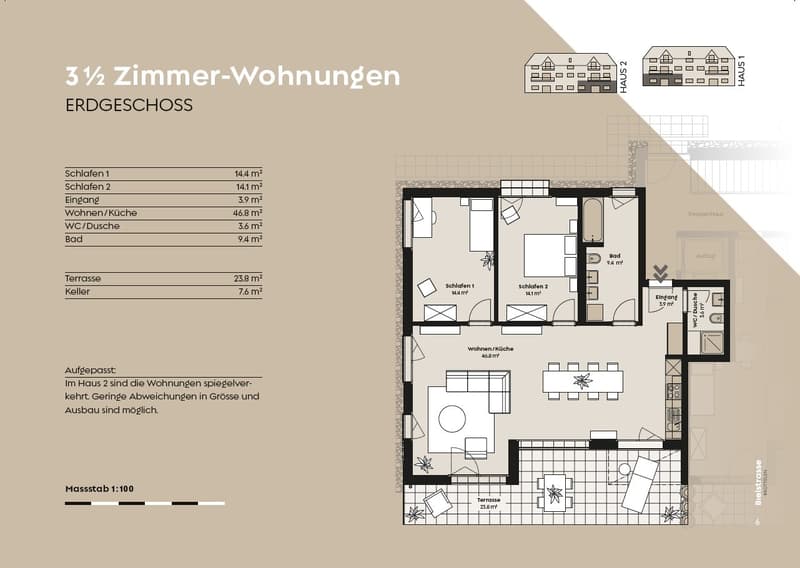 Moderne 3.5-Zimmer-Neubauwohnung in Brüttelen – Erdgeschoss mit Balkon (7)