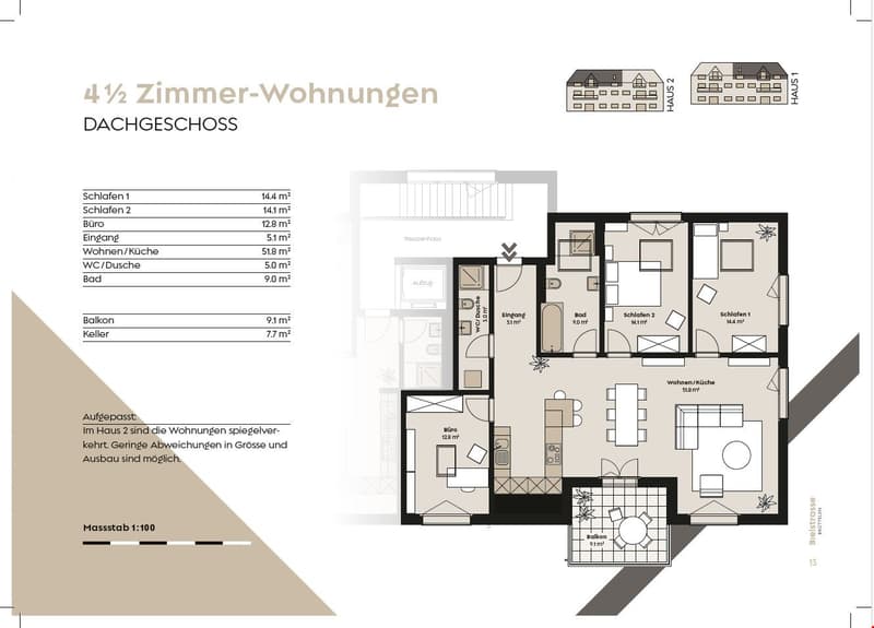 Sichern Sie sich jetzt Ihr Eigenheim! Letzte 4.5-Zimmer-Dachgeschosswohnung in Brüttelen (4)