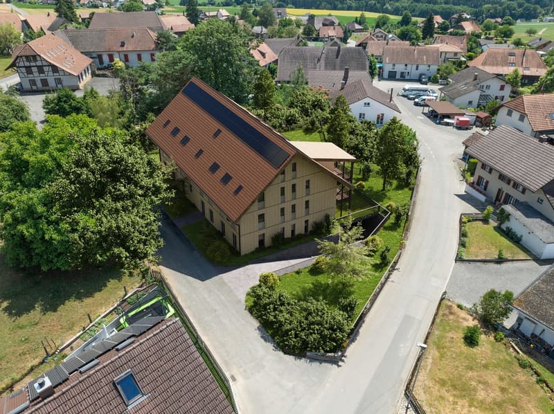 Helle 4.5 Zimmer im Obergeschoss mit Südterrasse, Holz und Lehm (8)