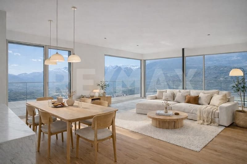 Penthouse neuf | 4.5p 128m² + terrasse panoramique 150m² sur 2 côtés Hauteurs de Sion (1)