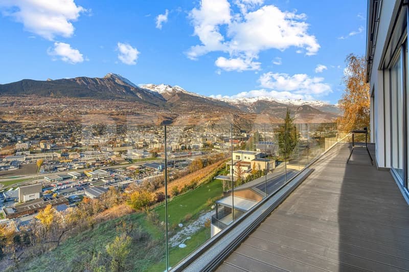 Villa neuve 2025 | Duplex 4.5p 151m² terrasse vitrée | Vue vallée du Rhône Hauteurs de Sion (3)
