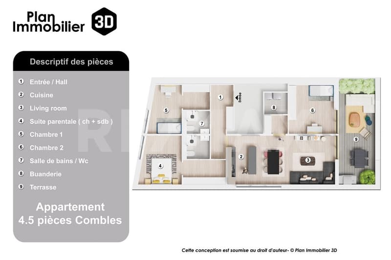 PROMOTION EN VENTE SUR PLAN  LOT B5, APPARTEMENT 4,5 PIÈCES AVEC LOGGIA (5)