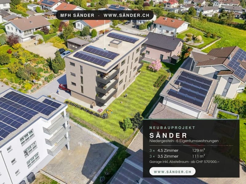 Neubauprojekt Sänder - 3.5- und 4.5-Zimmer-Eigentumswohnungen in Niedergesteln (1)