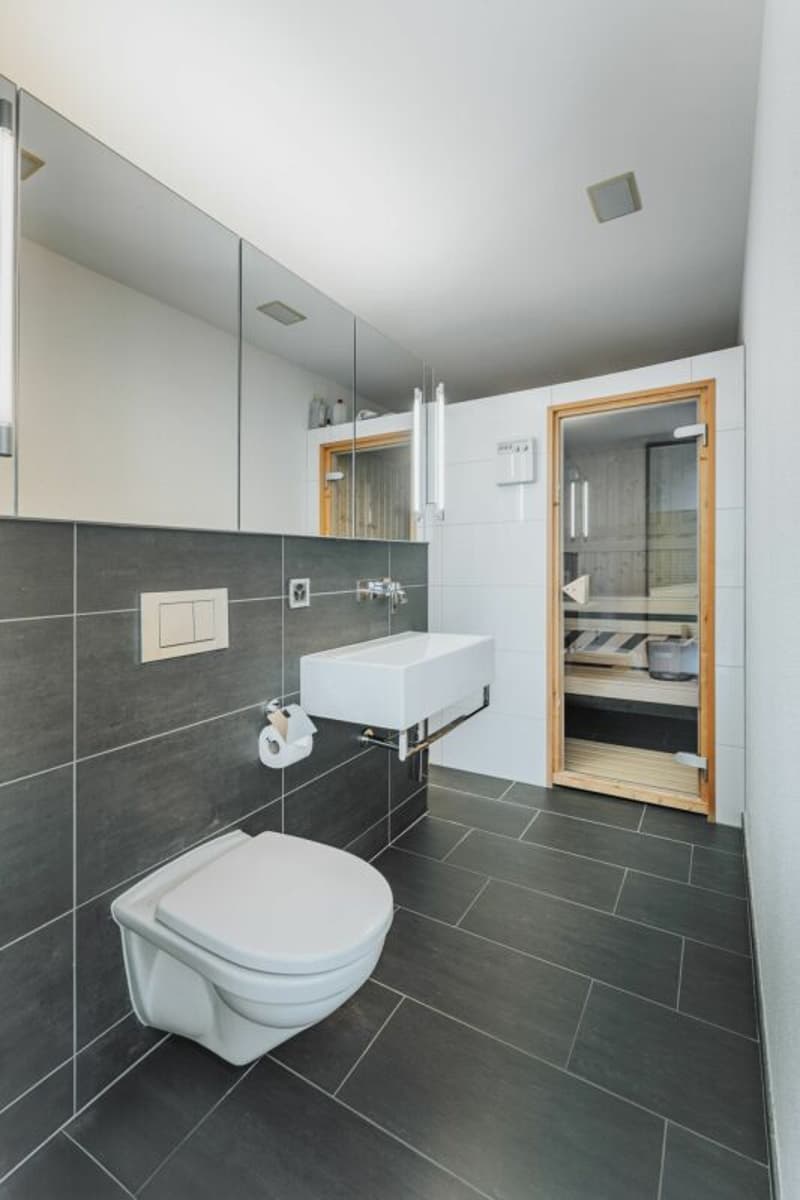 WC-Dusche mit Sauna