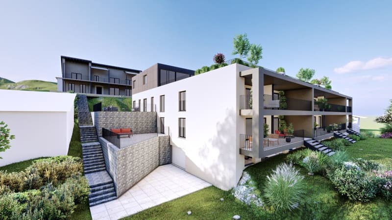 8 A - 4.5 con giardino e piscina condominiale - Residenza Lumino Locarno Monti (4)