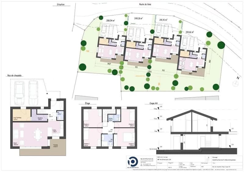 Villas mitoyennes, neuves, Conthey, cadre idyllique, 4,5 pces, 5.5 pces, pelouses, terrasses, soleil, vignoble, ski (3)