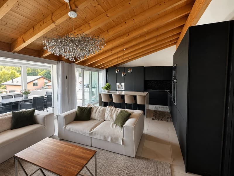 Attique 5,5 pièces - haut standing avec terrasse de 40 m², jacuzzi et domotique ? Collombey (6)