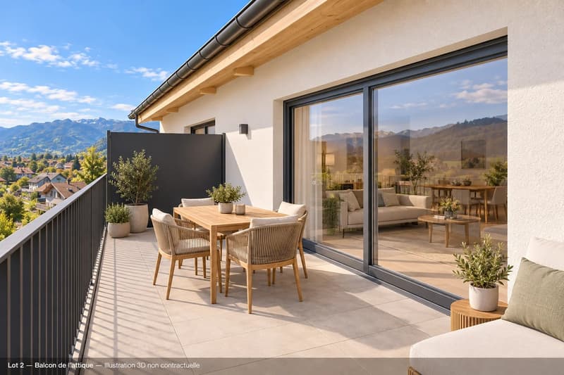 Les Jardins de Chelin (Flanthey) ; Appartements neufs de 2,5 et 3,5 pièces avec balcons orientés sud (1)