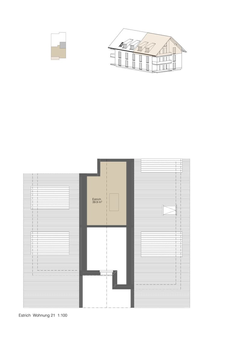 The image shows the floor plan of a residential building. It consists of a living room, kitchen, and a bedroom with an en-suite bathroom.