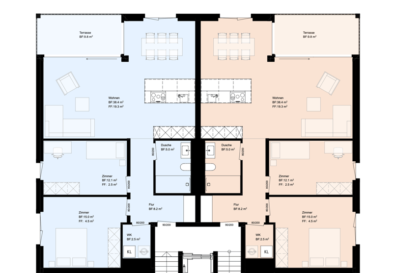 Grundriss Haus D 3.5-Zimmer