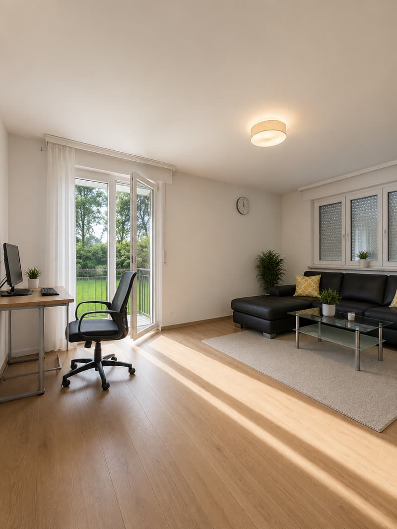 Charmant appartement de 3.5 pièces avec balcon et vue dégagée à Villaraboud (3)