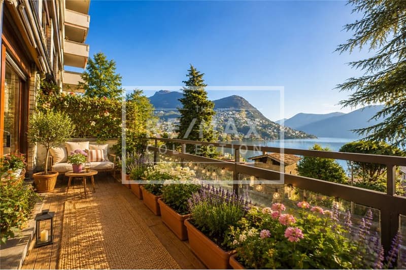 Exklusive 3½-Zimmer-Wohnung mit Panoramaterrasse und Seeblick in Lugano (1)