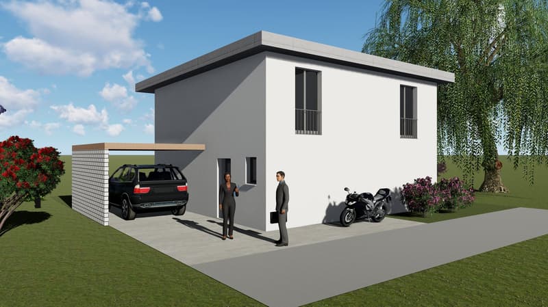 Modernes Einfamilienhaus in Gunzgen, Flachdach mit DV  – Neubau 2026 (3)