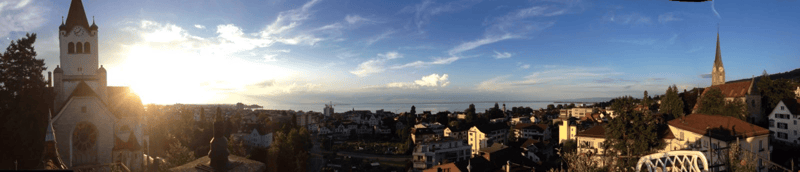 Tolle Aussicht von der gemeinschaftlichen Dachterrasse