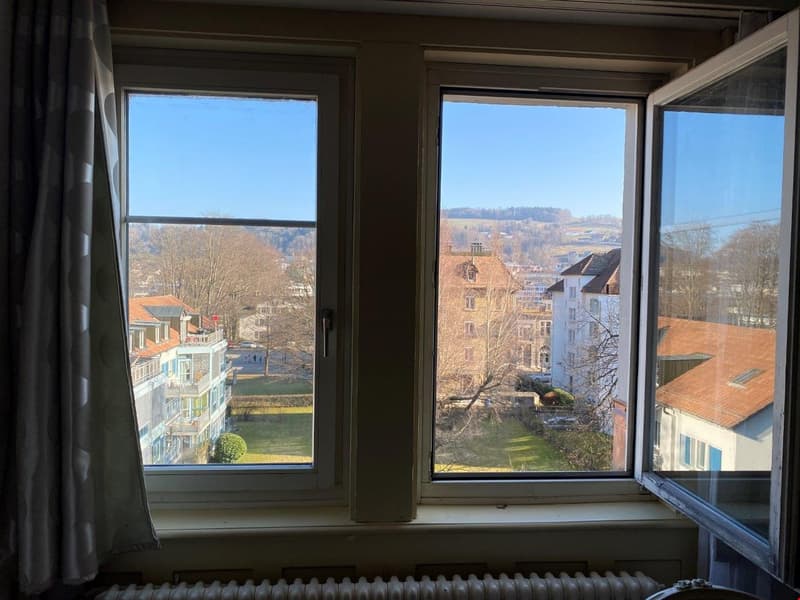 Hübscher Ausblick von allen Fenstern in das schöne, ruhige Quartier