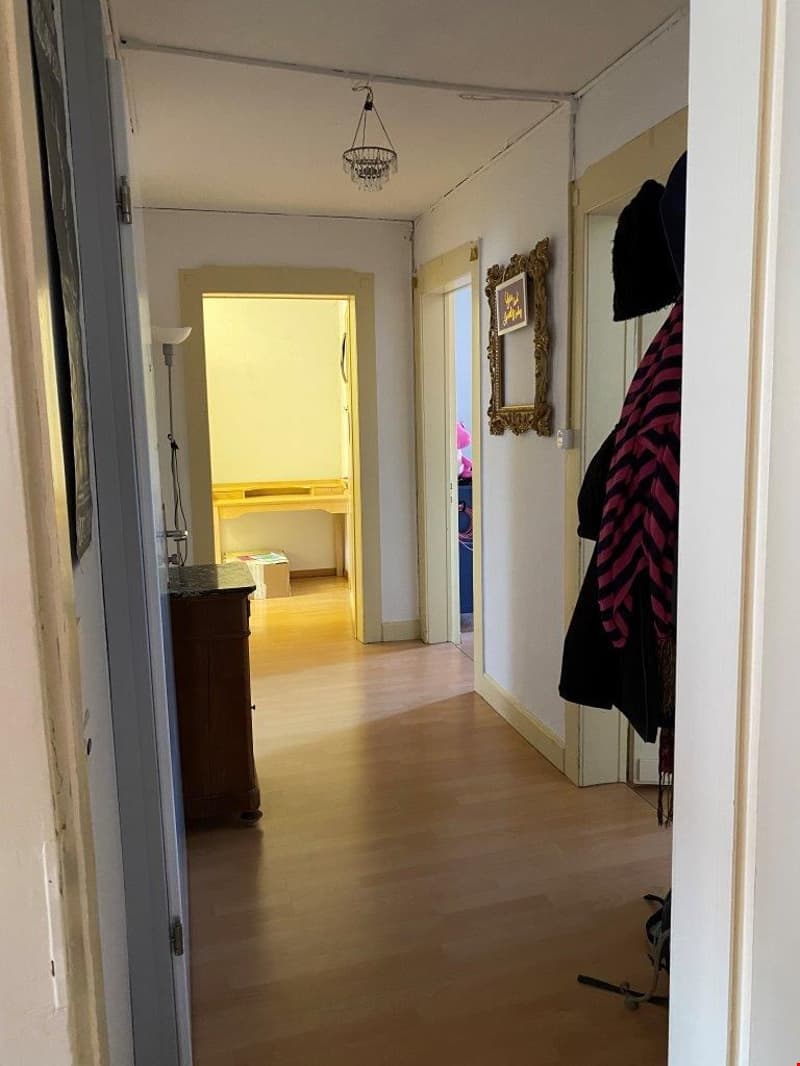 Blick vom Eingangsbereich in die ganze Wohnung