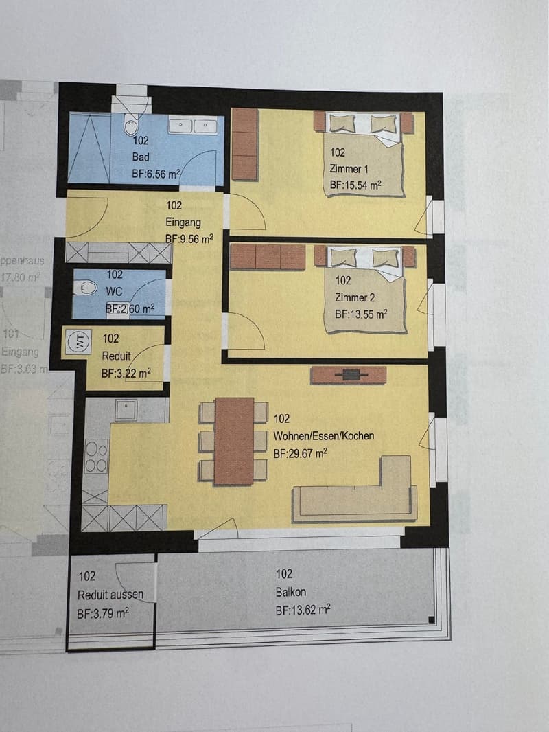 Ab 1.12. - 80 m2 grosse, tolle 3.5 Zi Wohnung mit 17 m2 Terrasse/Balkon (19)