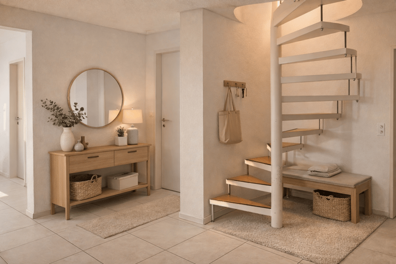 Eingang mit interner Treppe in OG