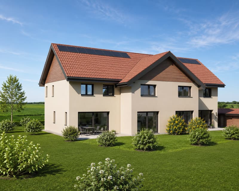 Magnifiques villas mitoyennes neuves de 5.5 pièces à vendre sur plan à Chénens (FR) (1)