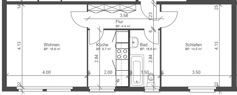 Kleine 2 Zimmer-Wohnung mit viel Ruhe (5)