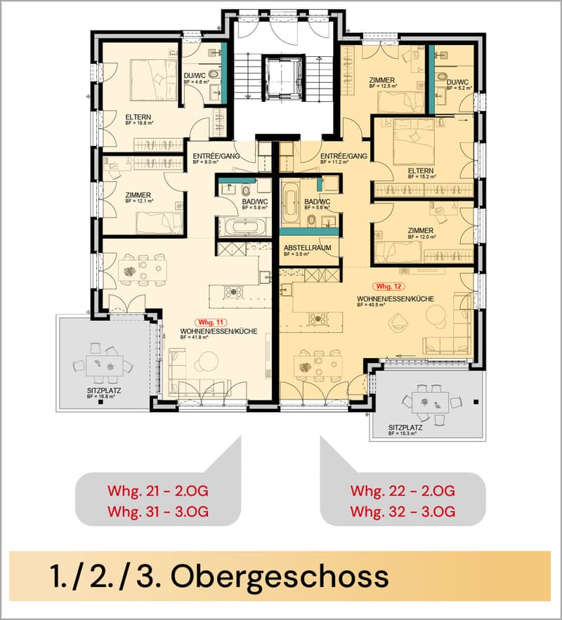 Bienenpark Grundriss Obergeschoss