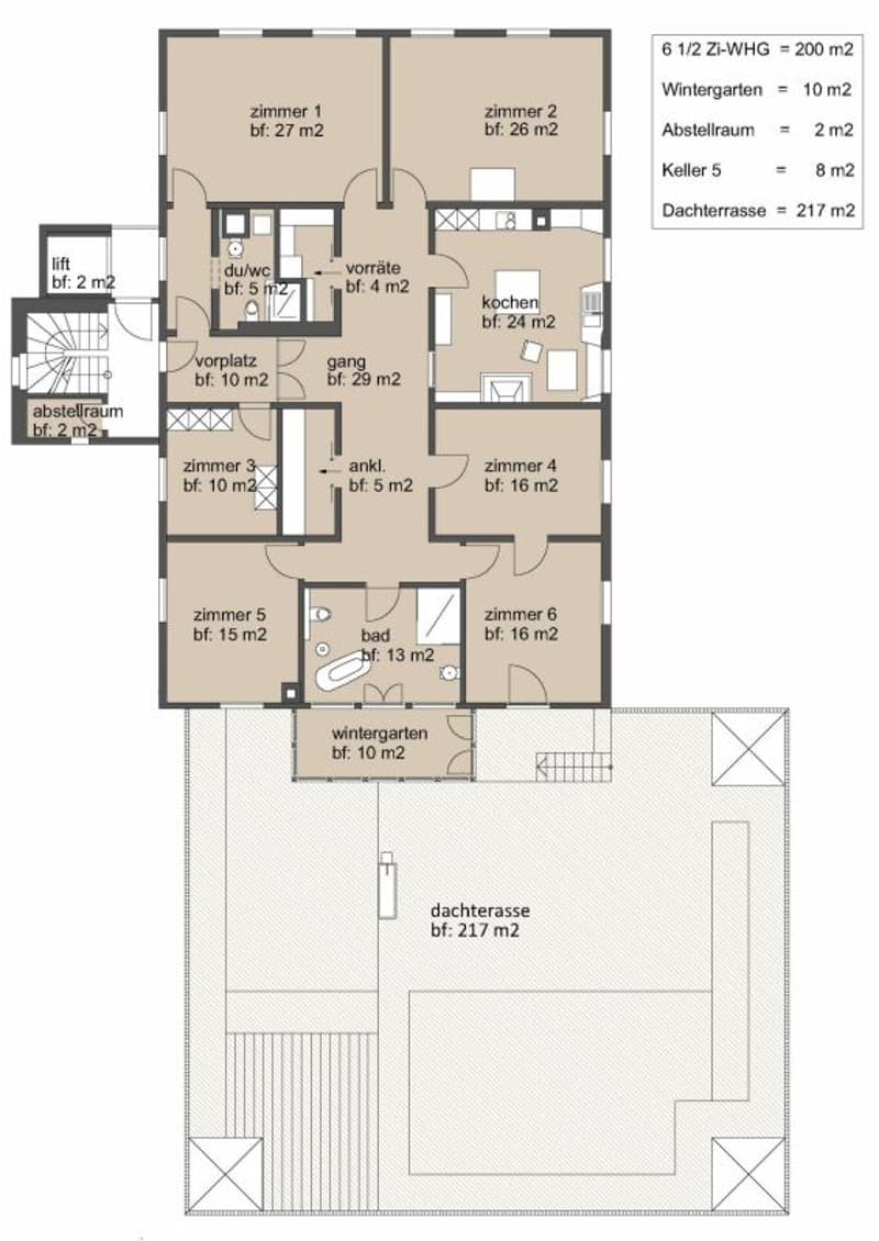 Schmuckstück - 6.5 Zi-Whg, vollsaniert mit 200m2-Dachterrasse (16)