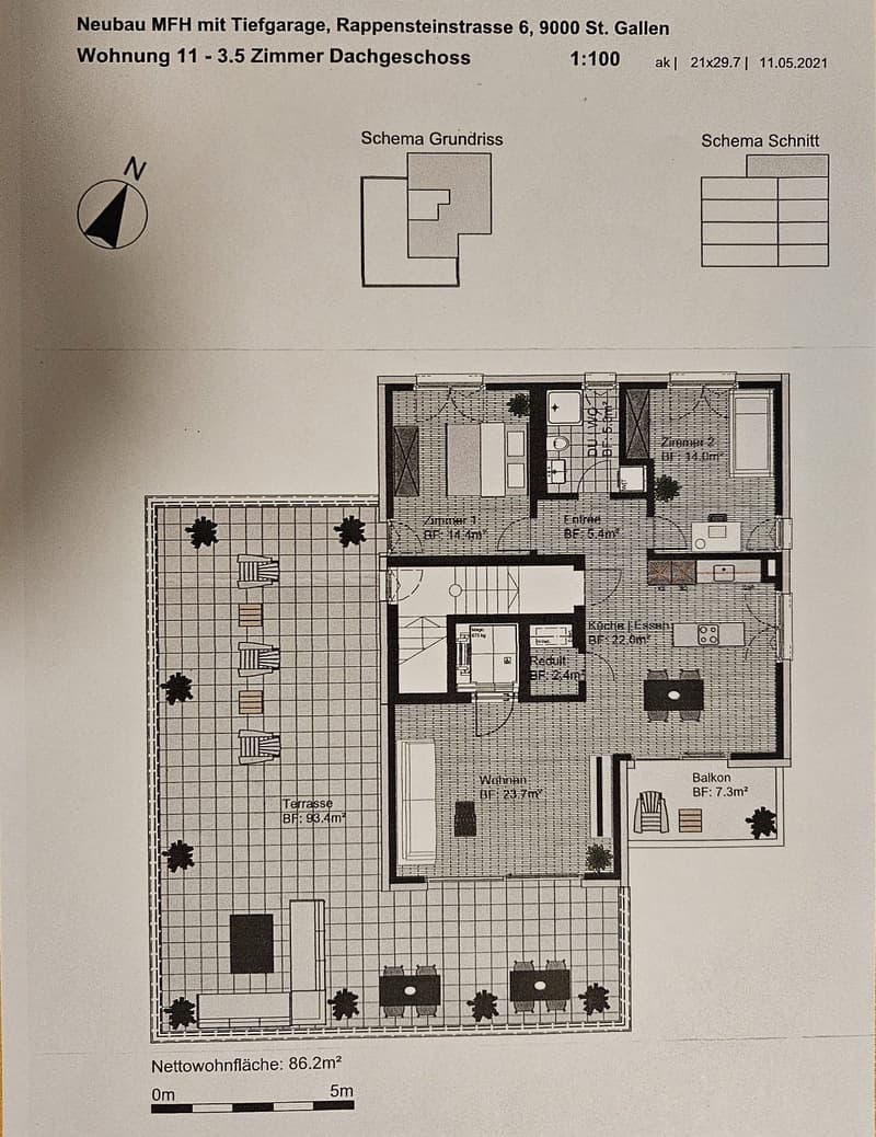Moderne 3.5-Zimmer-Attikawohnung 86m2 mit Terrasse 93m2 und Balkon (16)