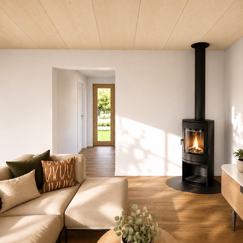 Wohnzimmer mit Option Schwedenofen