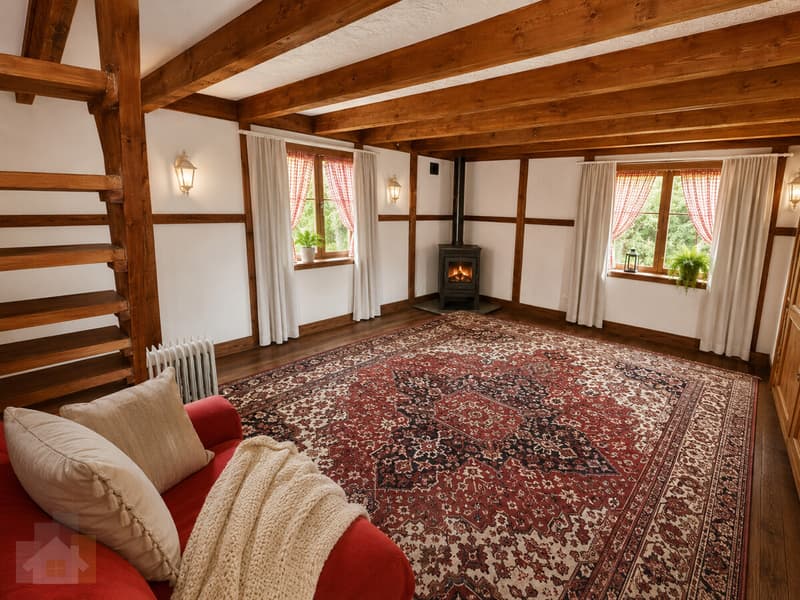 Partyraum Nebengebäude mit Sicht auf Kamin
