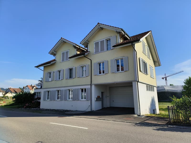 Heimelige Dachwohnung an zentraler Lager mit Weitblick ins Grüne (1)